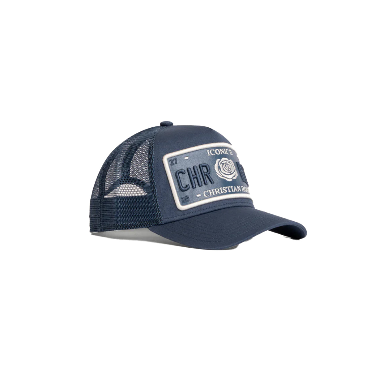 CHRISTIAN ROSE VINYL PLATE CAP NAVY/WHITE