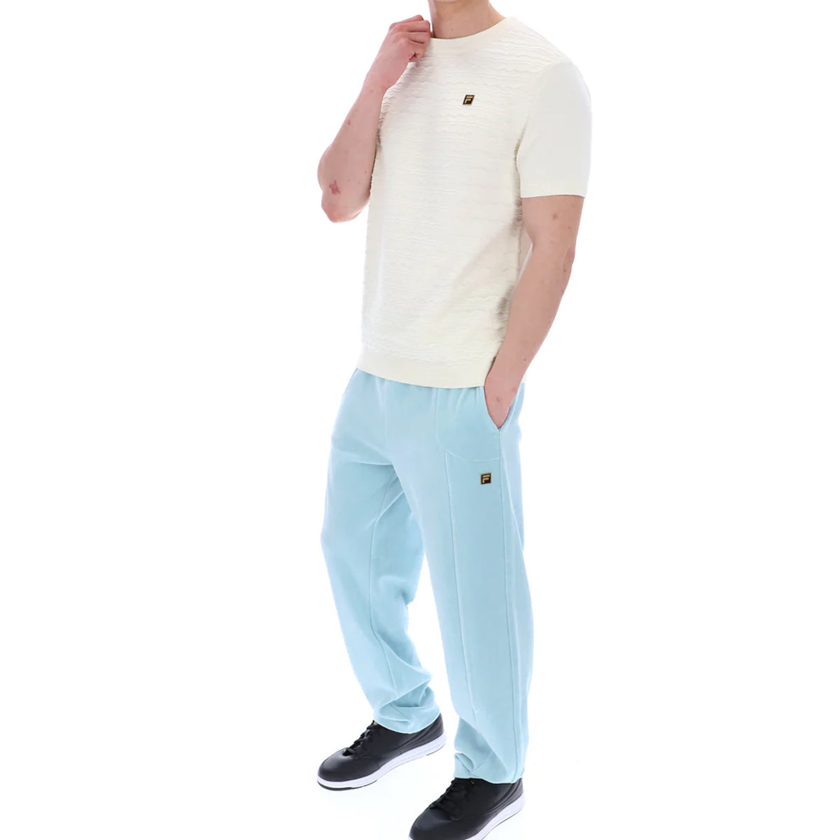 FILA DON TEXTURED KNITTED T-SHIRT COCONUT MILK