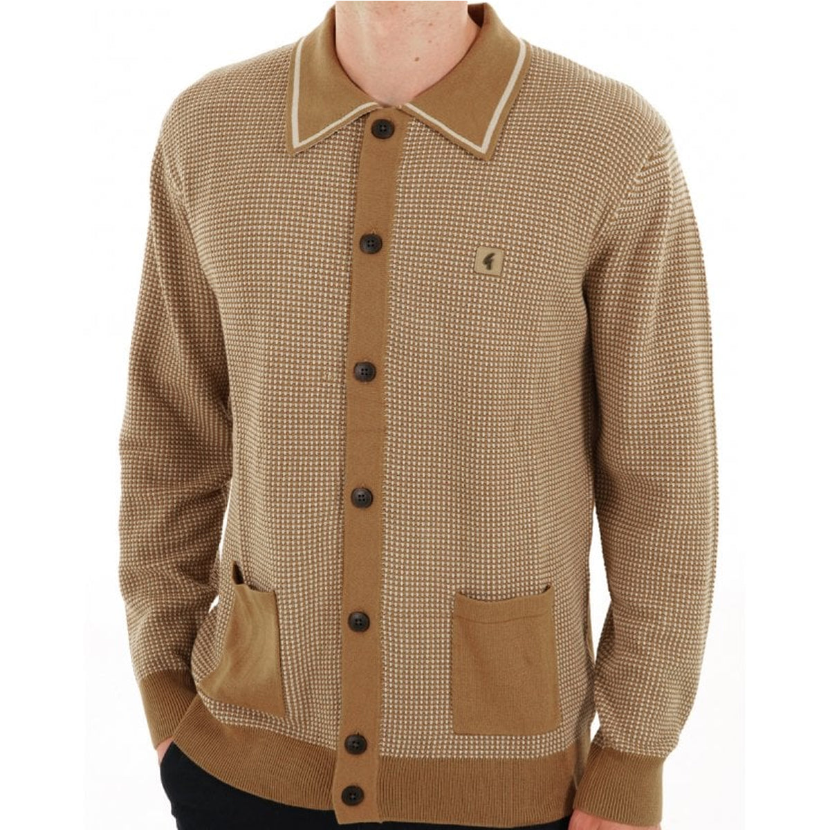 NOEL FULL BUTTON KNITTED JUMPER NUTMEG