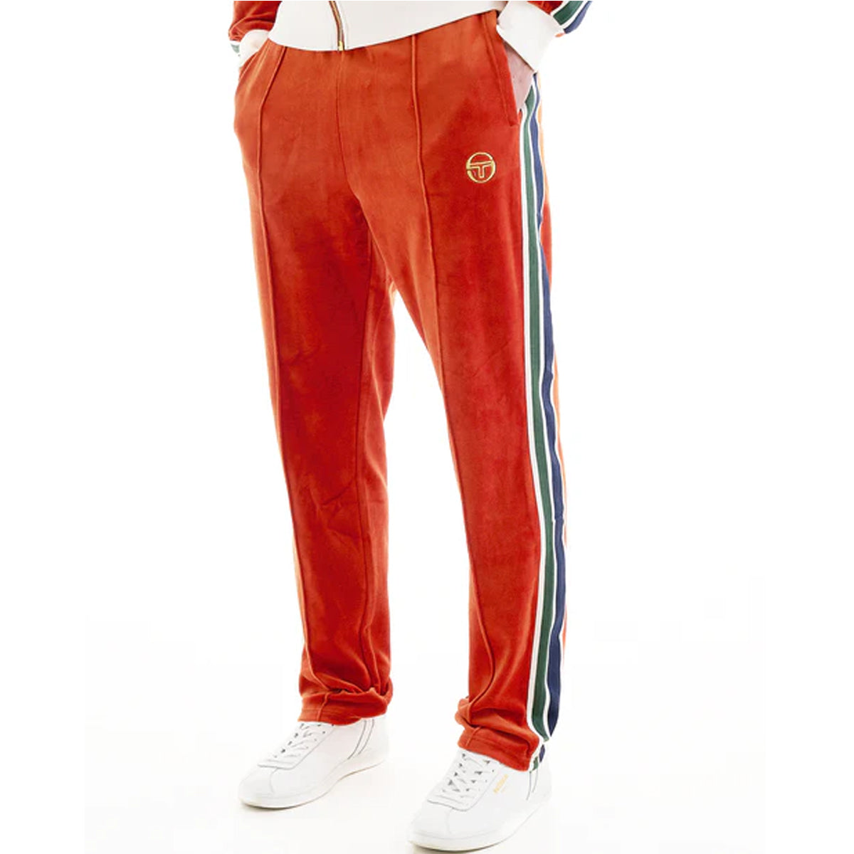 SERGIO TACCHINI MONTE VELOUR TRACK PANT ROOIBOS/GARDENIA
