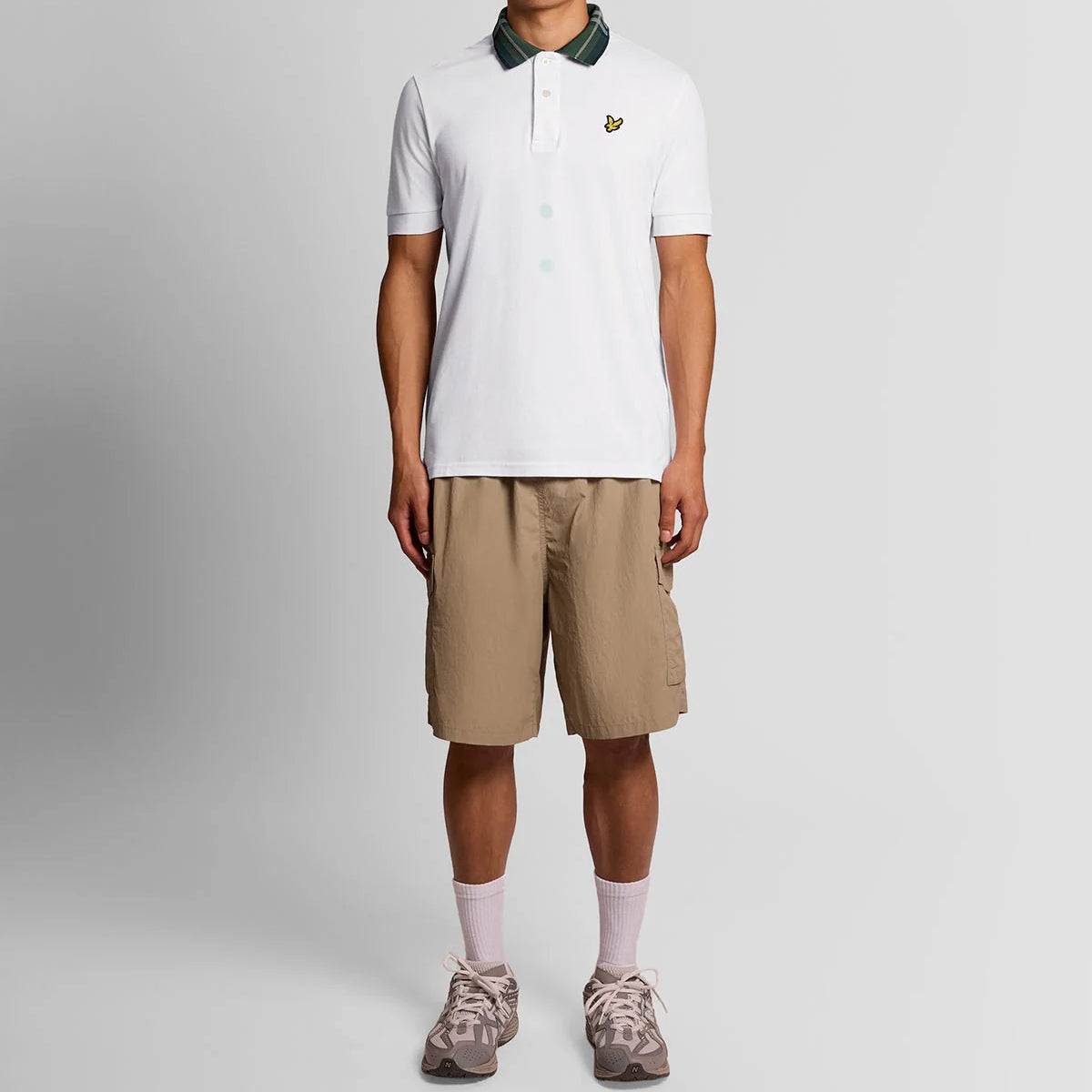 LYLE & SCOTT TARTAN COLLAR POLO SHIRT SP2403V WHITE