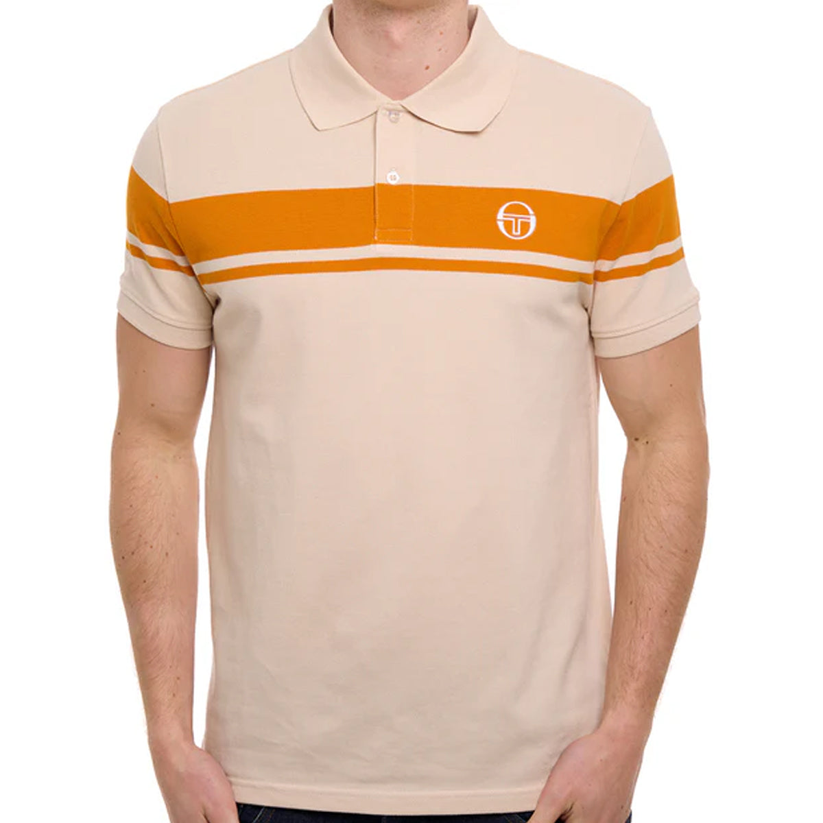 SERGIO TACCHINI YOUNGLINE POLO T-SHIRT SANDSHELL/ORANGE PEPPER