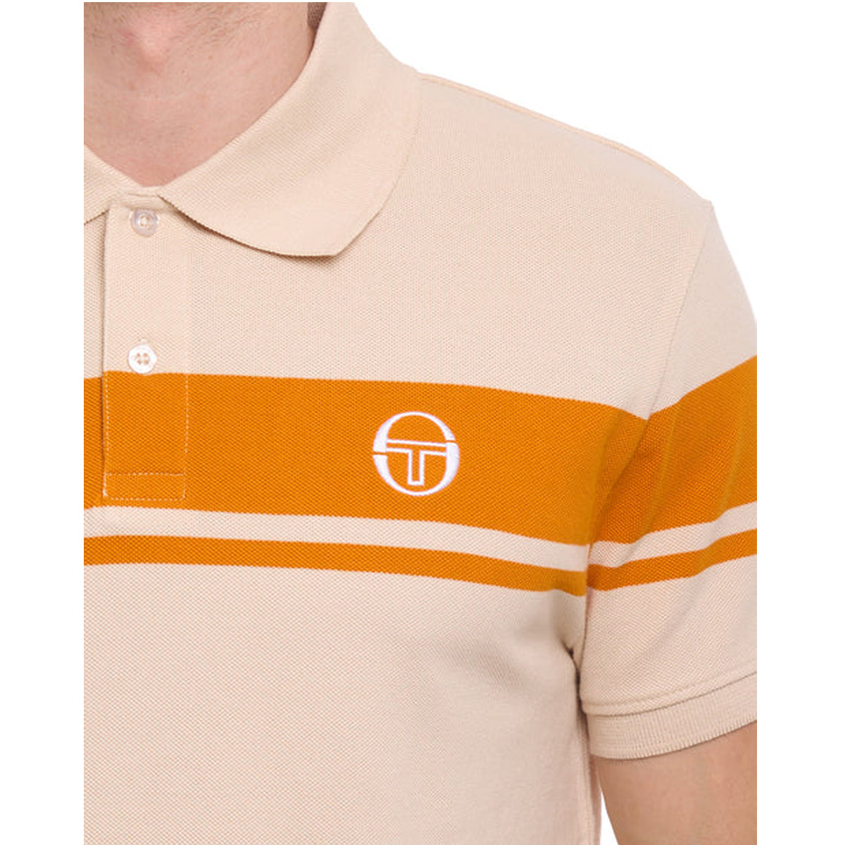 SERGIO TACCHINI YOUNGLINE POLO T-SHIRT SANDSHELL/ORANGE PEPPER