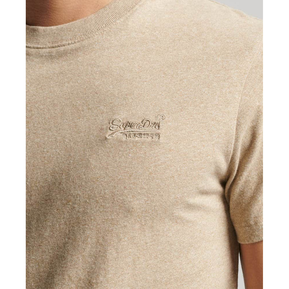SUPERDRY ESSENTIAL LOGO EMB T-SHIRT TAN BROWN 9XE