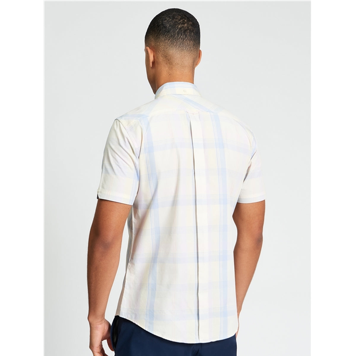 BEN SHERMAN BLOCK CHECK S/S SHIRT IVORY 1013431