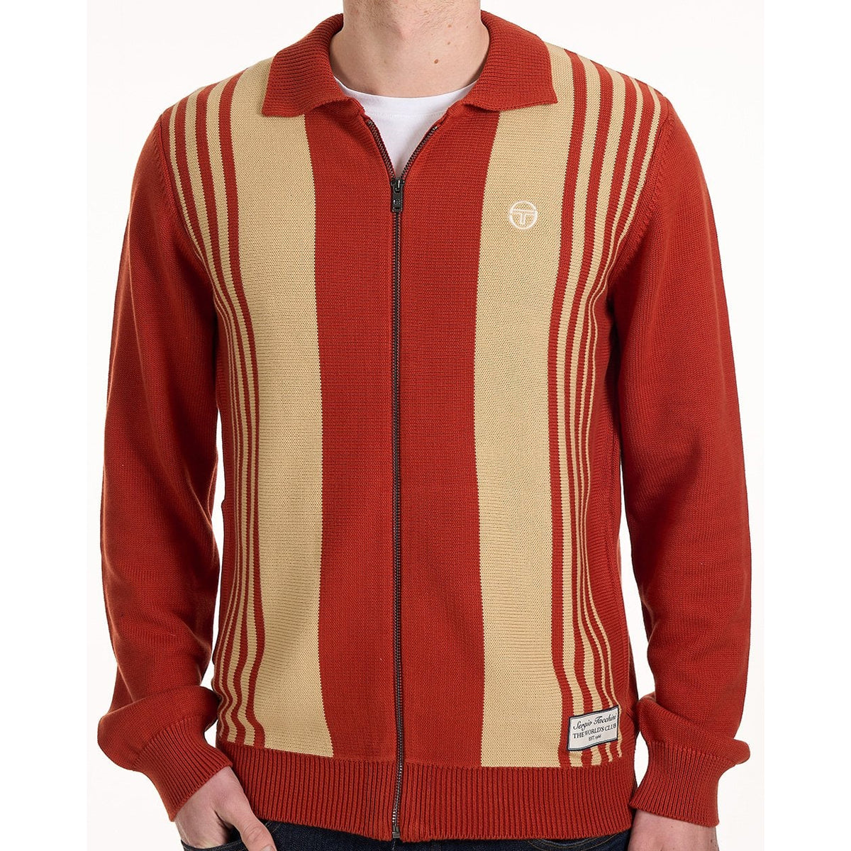 SERGIO TACCHINI CIPRI KNIT CARDIGAN TAN/TARRACOTTA