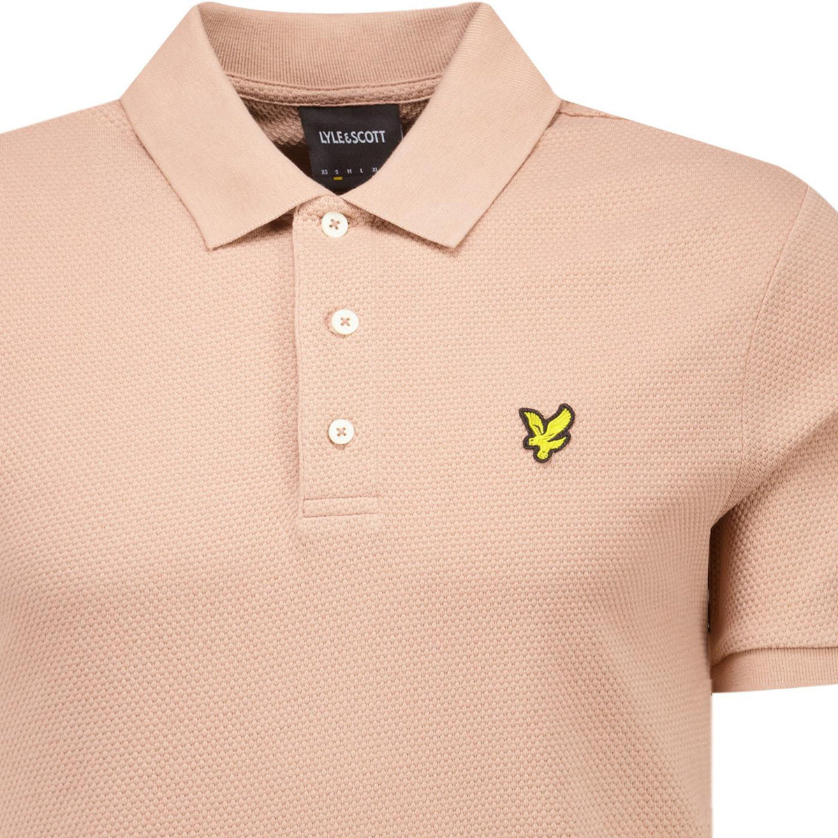 LYLE & SCOTT POPCORN JACQUARD POLO SHIRT SP2400V BARLEY