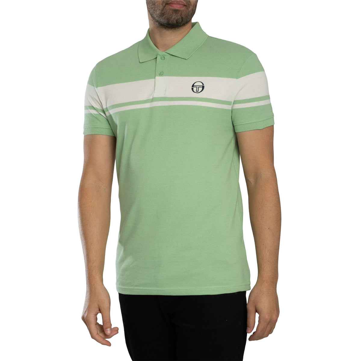 SERGIO TACCHINI YOUNGLINE POLO T-SHIRT QUIET GREEN/GARDENIA
