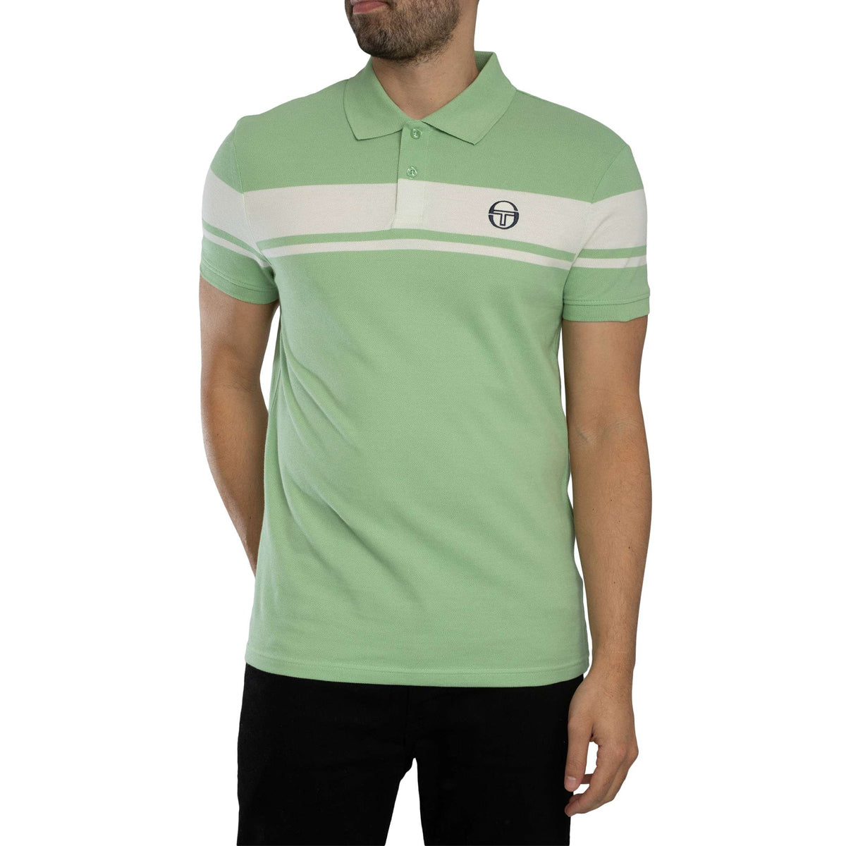 SERGIO TACCHINI YOUNGLINE POLO T-SHIRT QUIET GREEN/GARDENIA