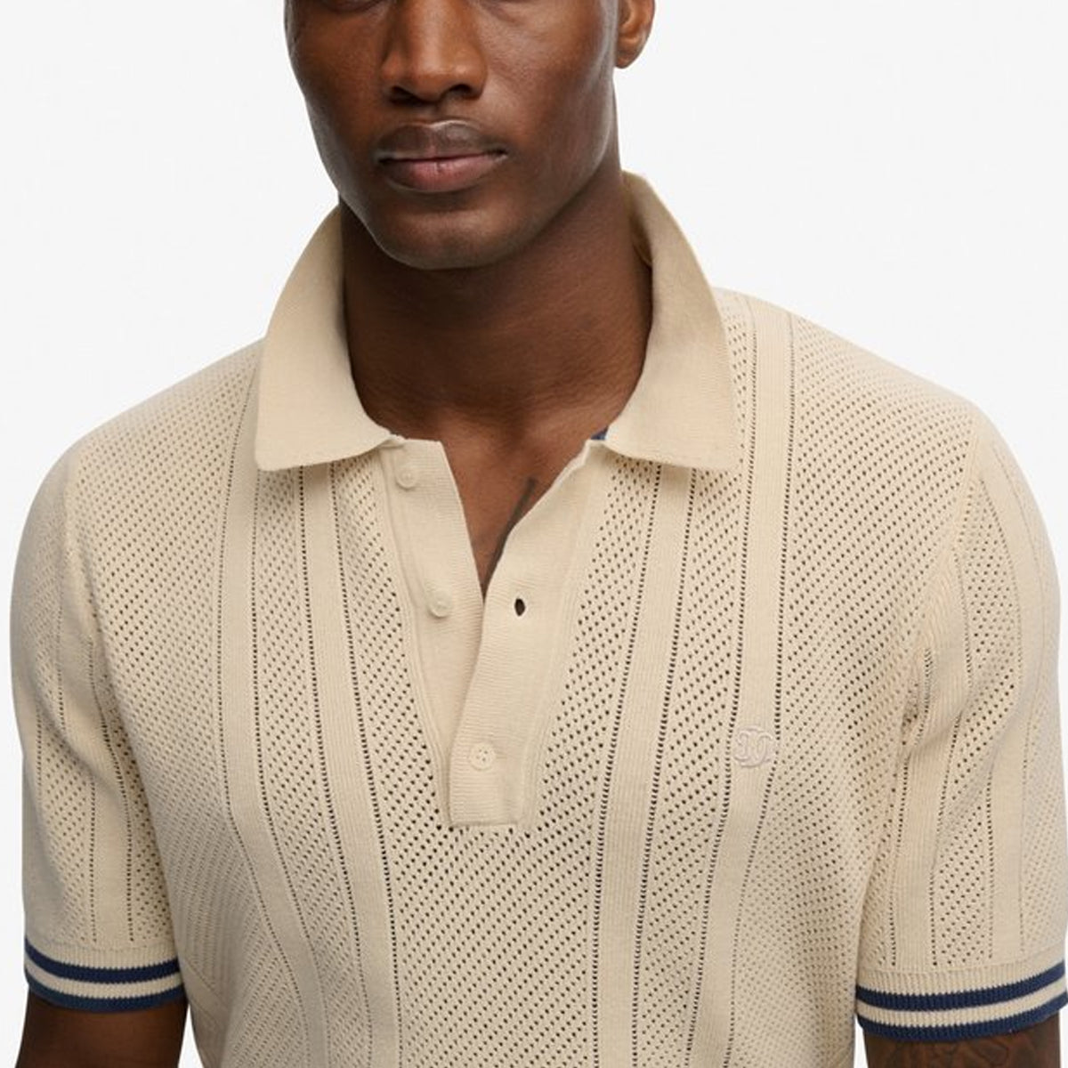 SUPERDRY KNITTED TEXTURE S/S POLO OATMEAL BEIGE 1LG M1110458A