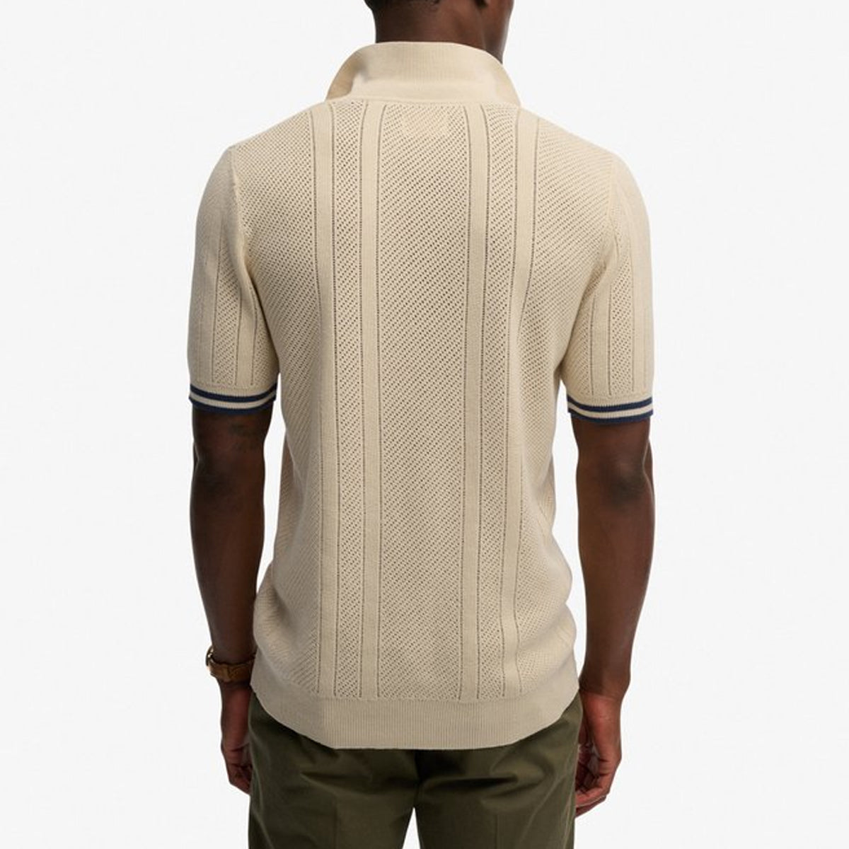 SUPERDRY KNITTED TEXTURE S/S POLO OATMEAL BEIGE 1LG M1110458A