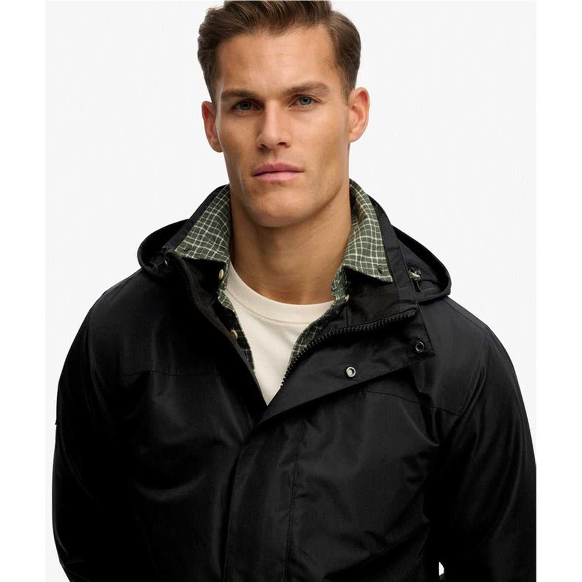 SUPERDRY HOODED SHELL BLACK JACKET