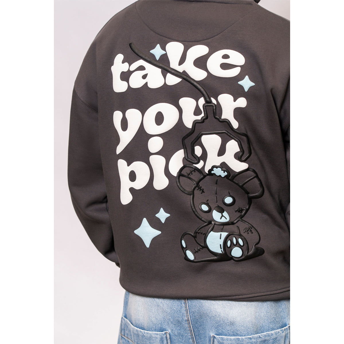 TAKE YOUR PICK CHARCOAL GREY OVERHEAD HOODY