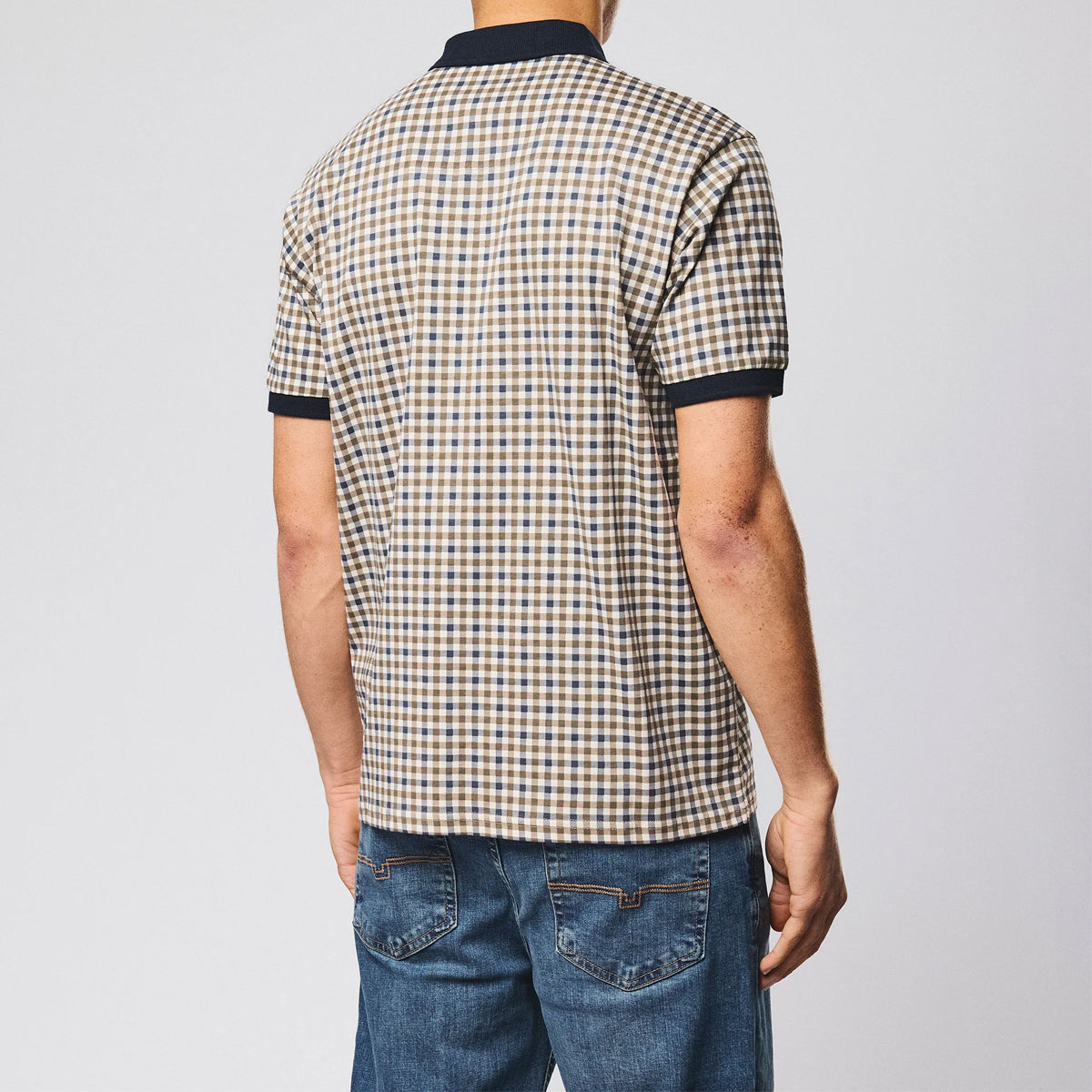 WEEKEND OFFENDER MERANE MID HOUSE CHECK ZIP POLO