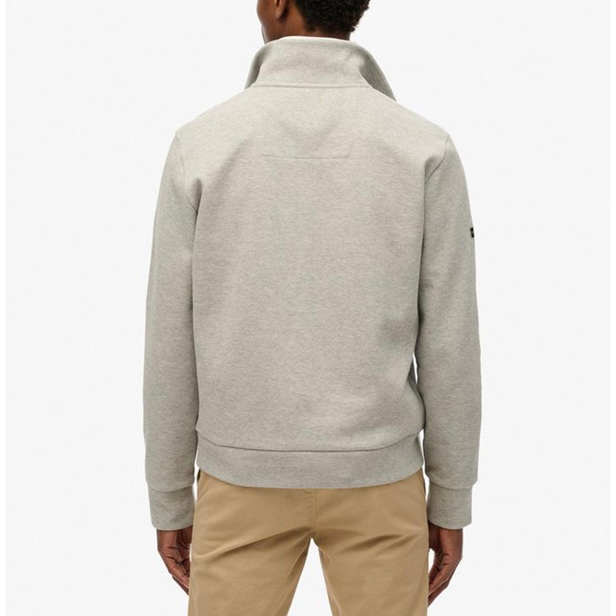 SUPERDRY ESSENTIAL PIQUE HALF ZIP SWEATSHIRT VINTAGE GREY MARL