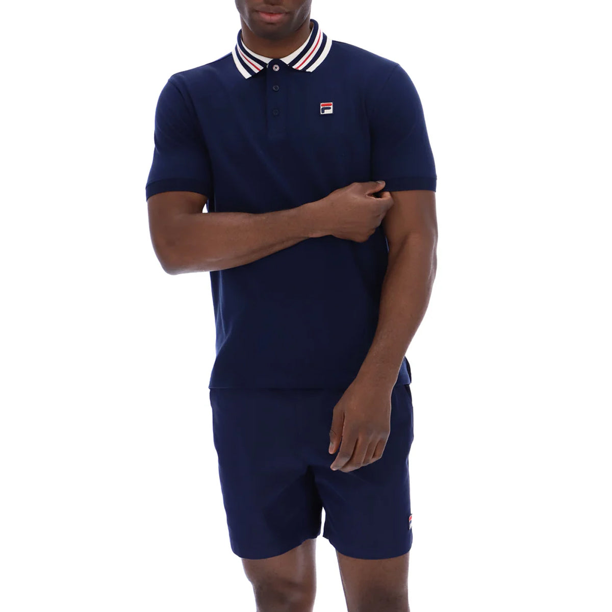 FILA ACHILLE HERITAGE TAPE POLO NAVY
