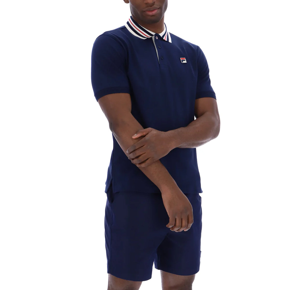 FILA ACHILLE HERITAGE TAPE POLO NAVY