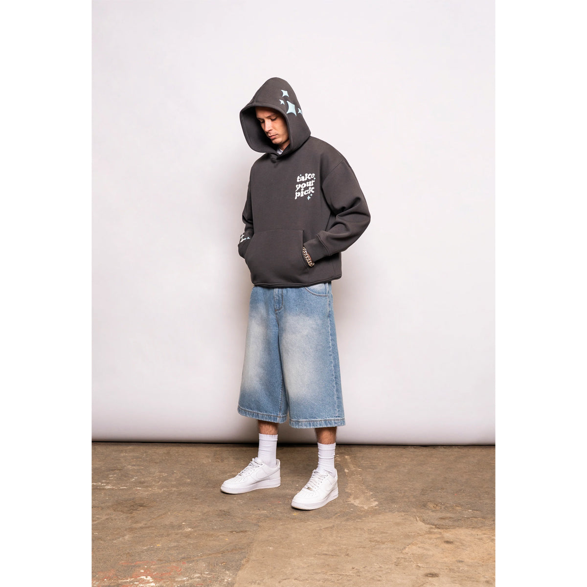 TAKE YOUR PICK CHARCOAL GREY OVERHEAD HOODY