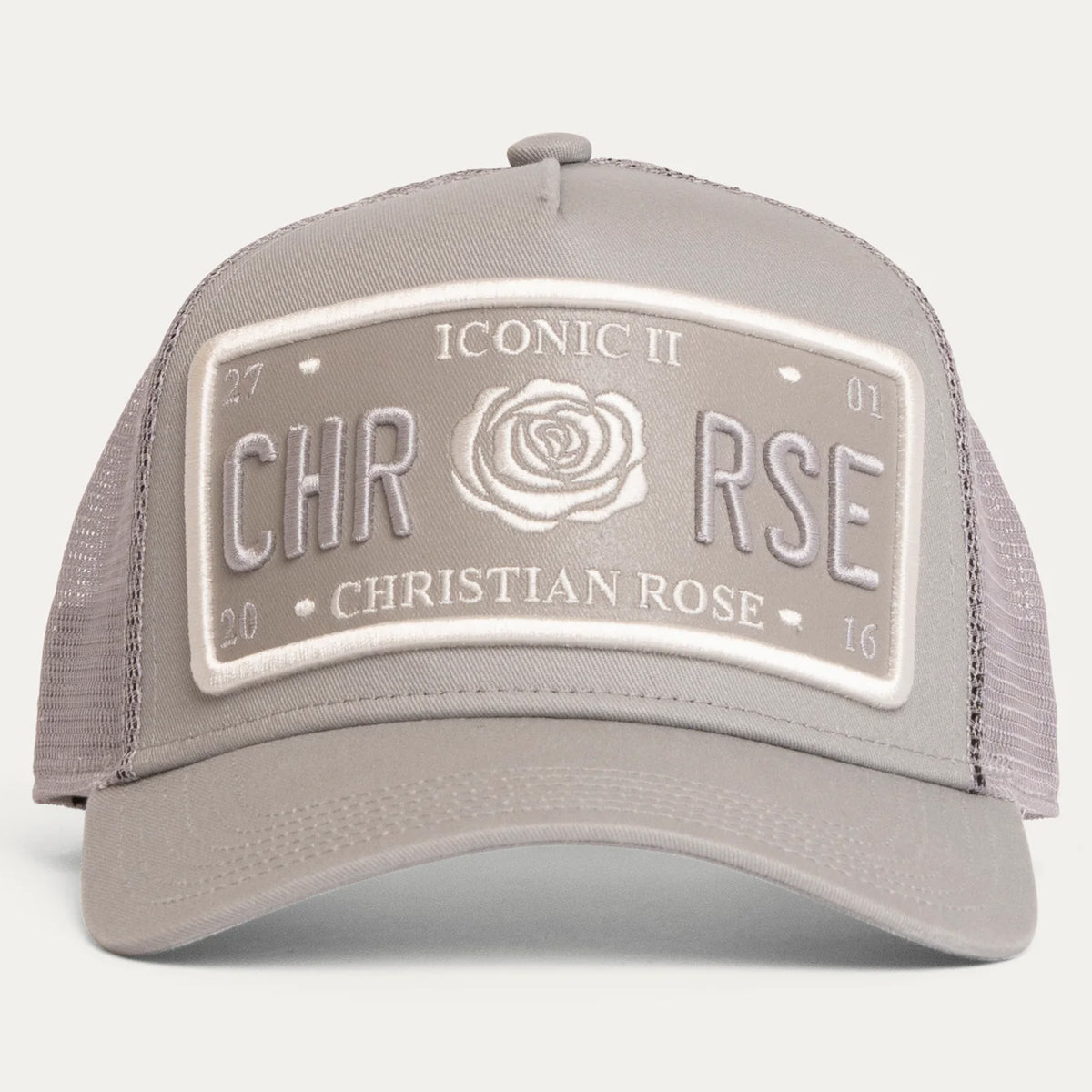 CHRISTIAN ROSE ICONIC VINYL PATCH GREY/WHITE