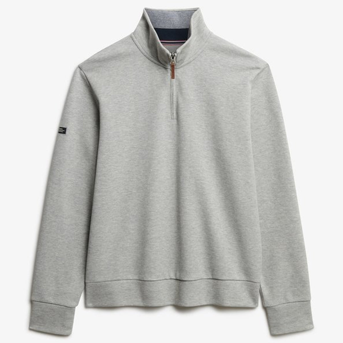 SUPERDRY ESSENTIAL PIQUE HALF ZIP SWEATSHIRT VINTAGE GREY MARL