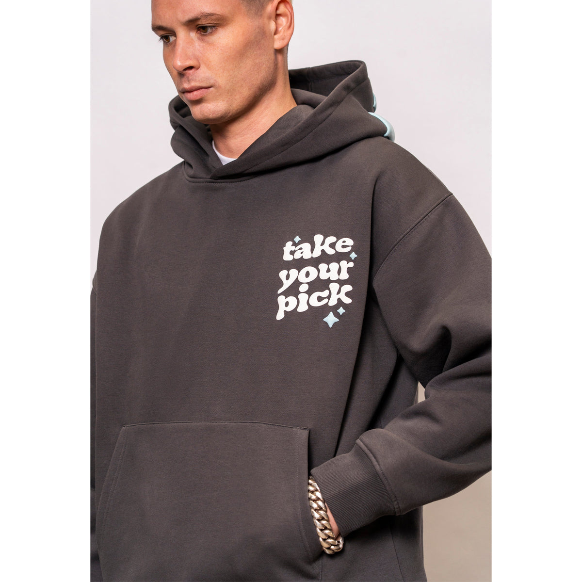 TAKE YOUR PICK CHARCOAL GREY OVERHEAD HOODY