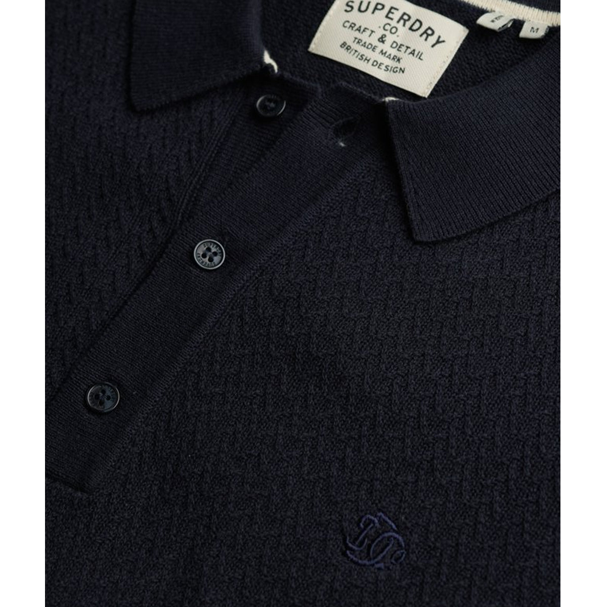 KNITTED TEXTURE S/S POLO NAVY K9T