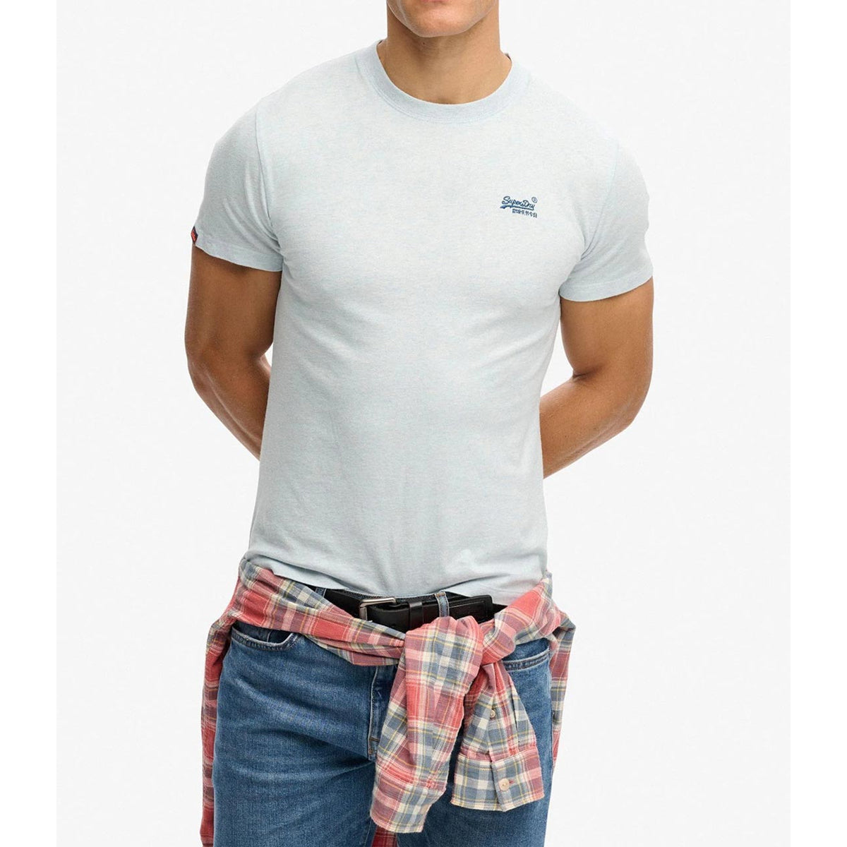 SUPERDRY ESSENTIAL LOGO EMB T-SHIRT ICY BLUE J7I