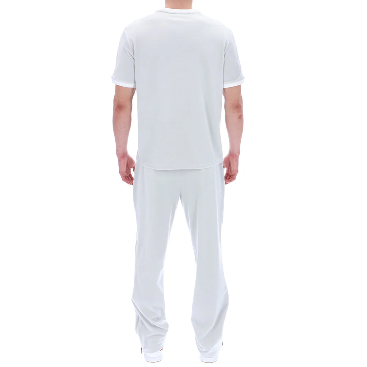 FILA BASILIO VELOUR T-SHIRT WITH PIPING DAWN BLUE/WHITE