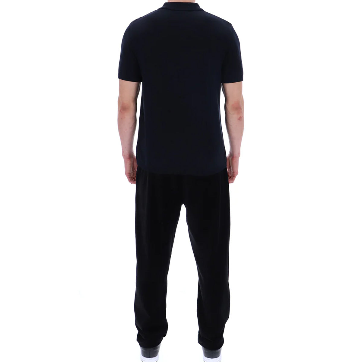 FILA CASTELLO JAQUARD KNITTED ZIP POLO BLACK