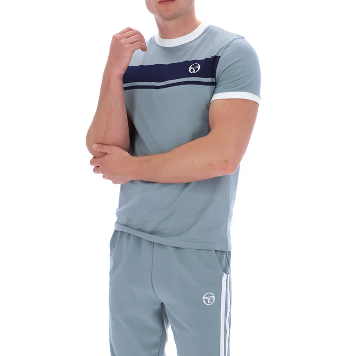 SERGIO TACCHINI MASTER CREW T-SHIRT LEAD GREY/NAVY/WHITE