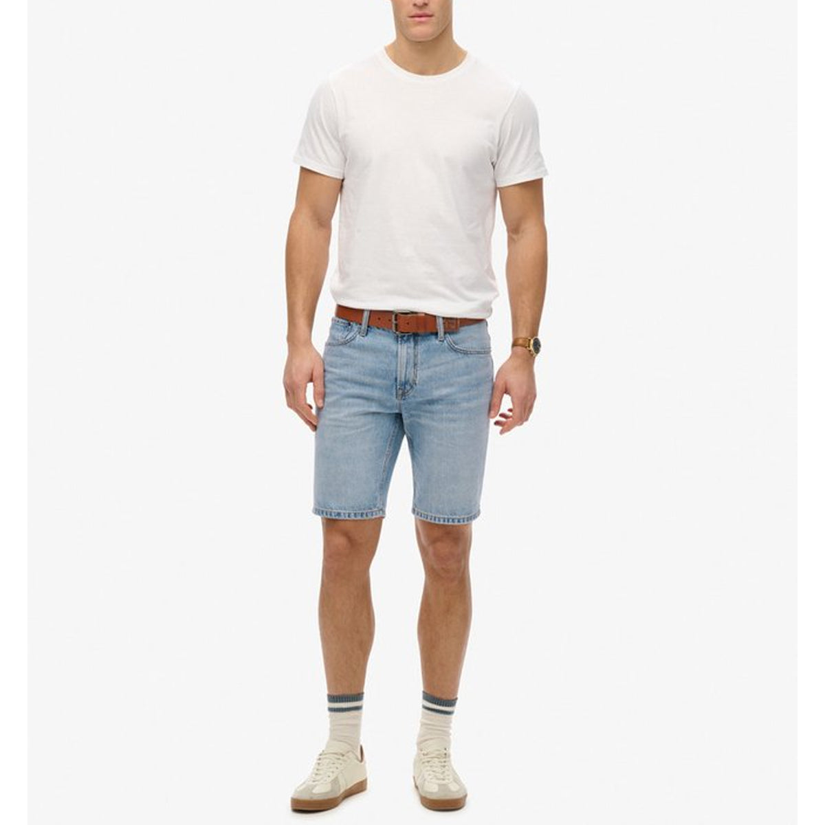 VINTAGE STRAIGHT DENIM SHORTS FAIRFIELD LIGHT BLUE F2G