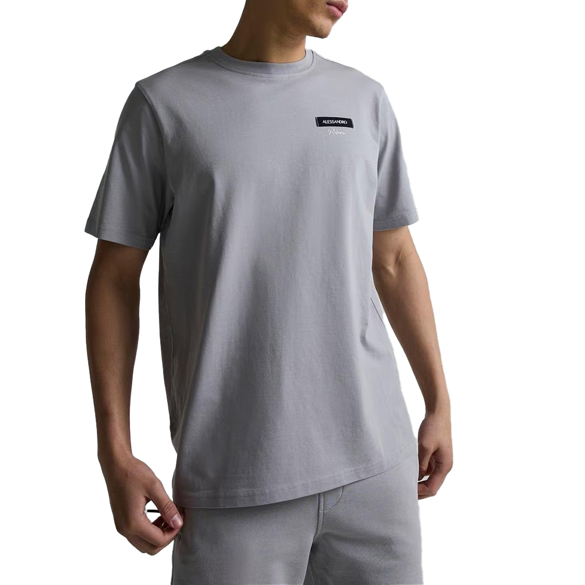 ALESSANDRO ZAVETTI CENERELLO BADGE T-SHIRT CLOUD GREY