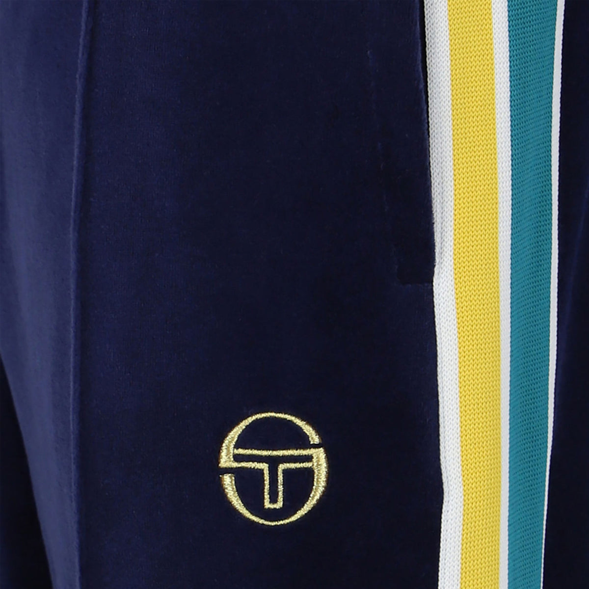 SERGIO TACCHINI MONTE VELOUR TRACK PANT MARITIME BLUE/MANGO MINT