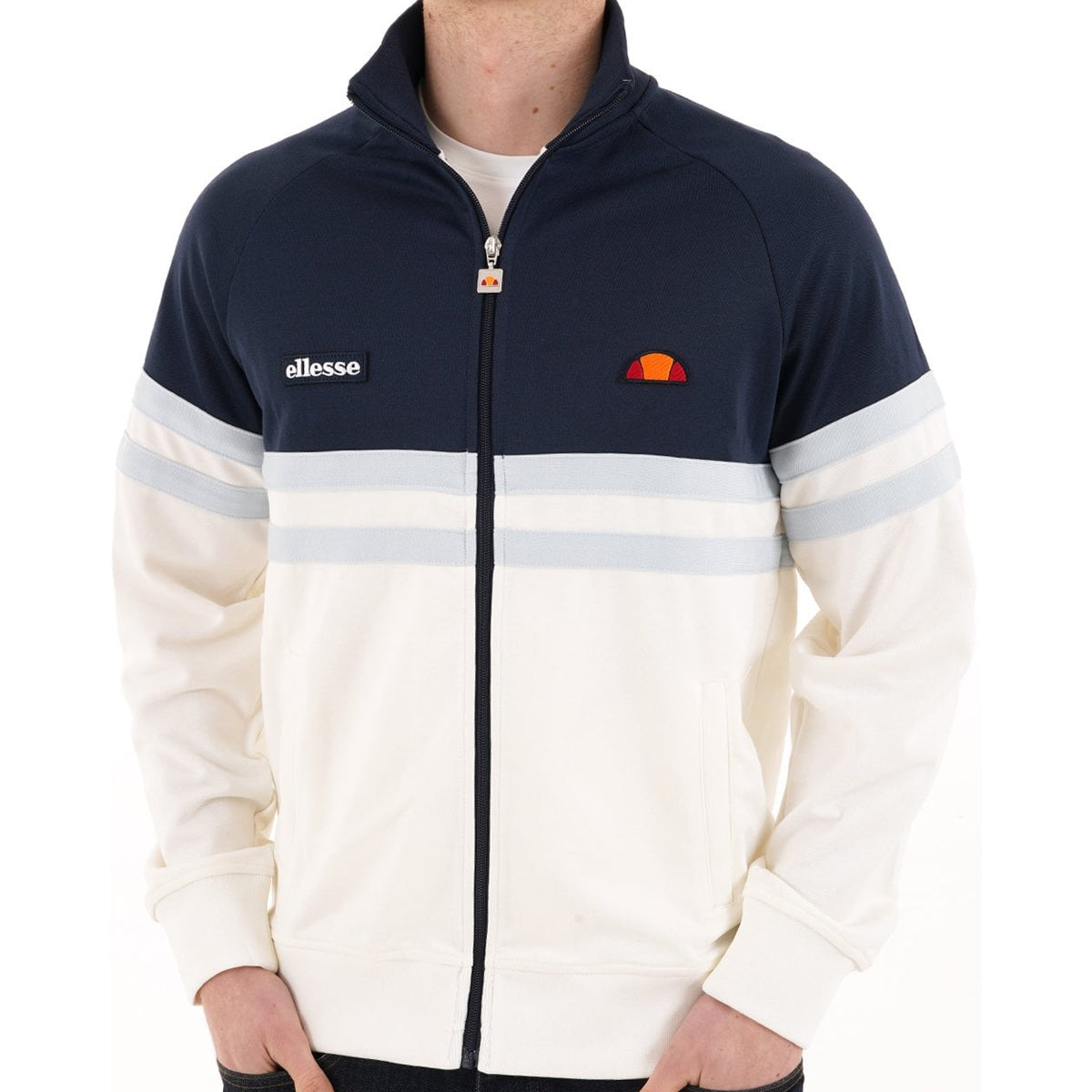 ELLESSE RIMINI TRACK JACKET OFF WHITE/NAVY