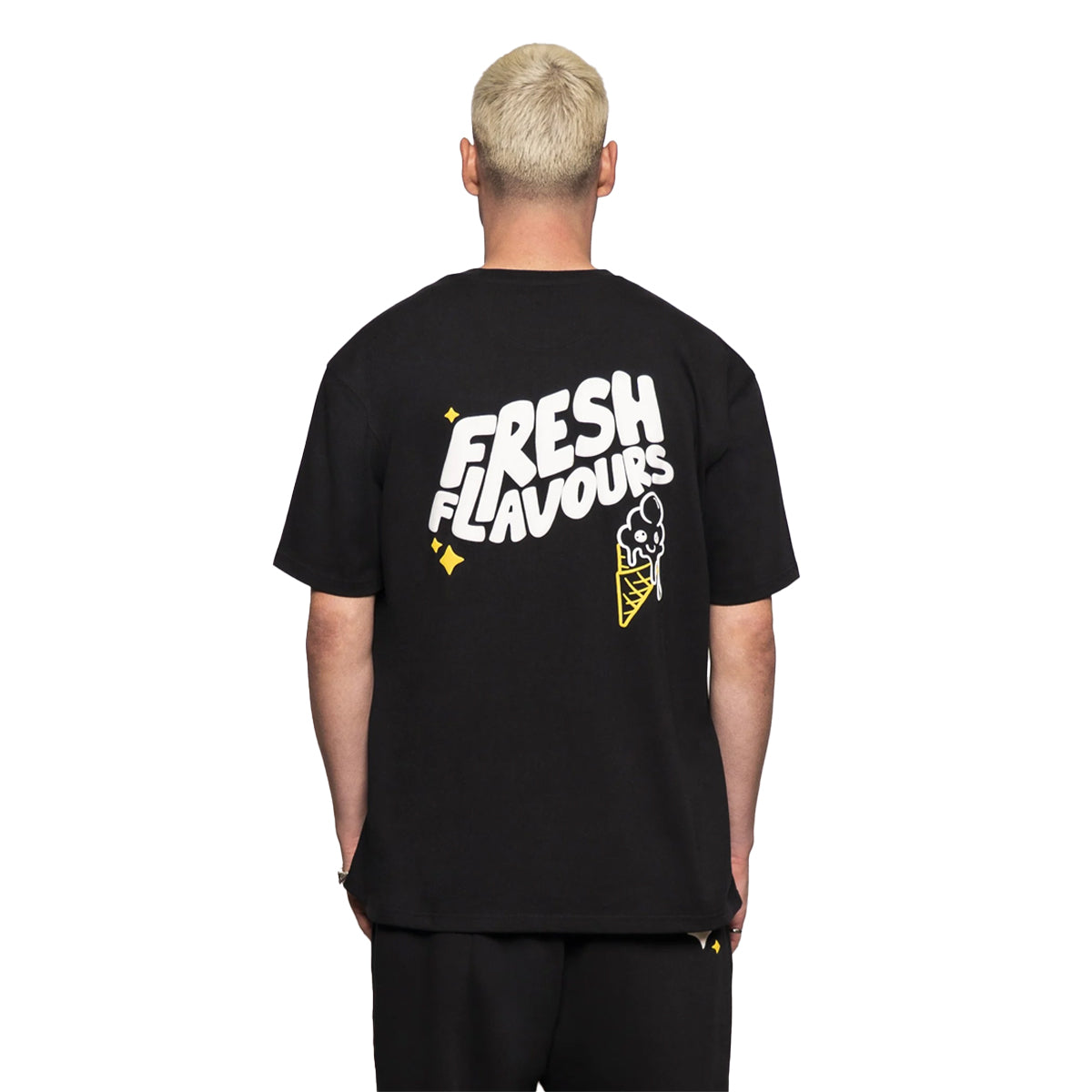 FRESH FLAVOURS CREW NECK BLACK T-SHIRT