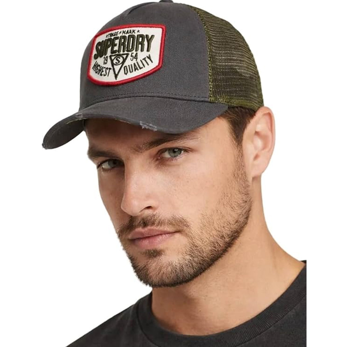 SUPERDRY MESH TRUCKER CAP FLINT STONE BLUE GREY 9JO