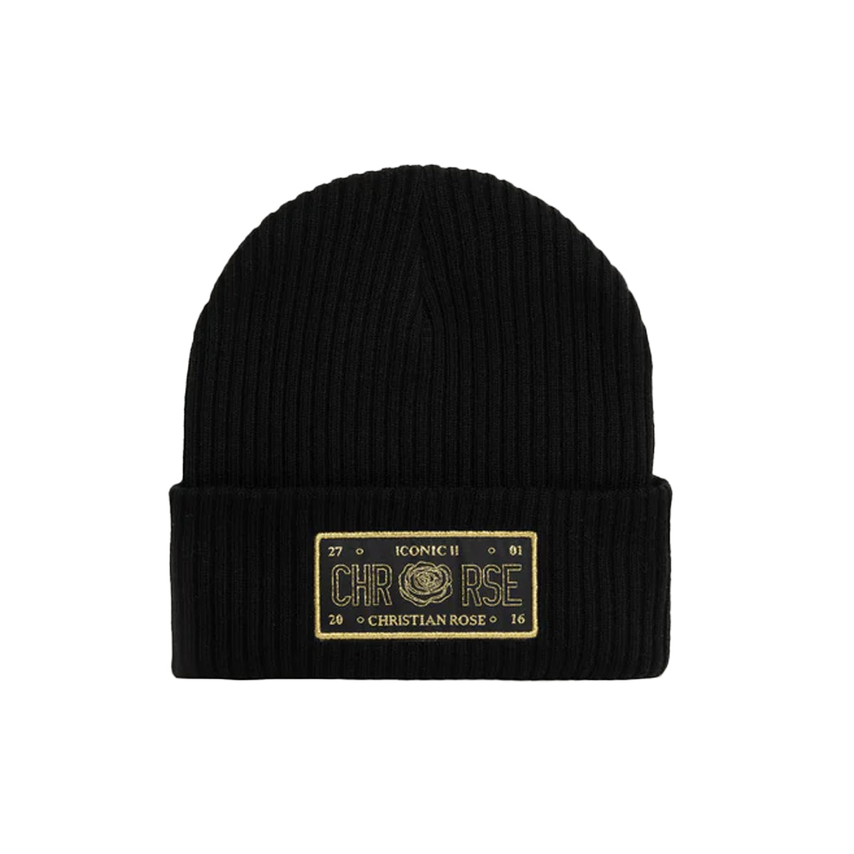 CHRISTIAN ROSE ICONIC 11 BEANIE - BLACK/GOLD