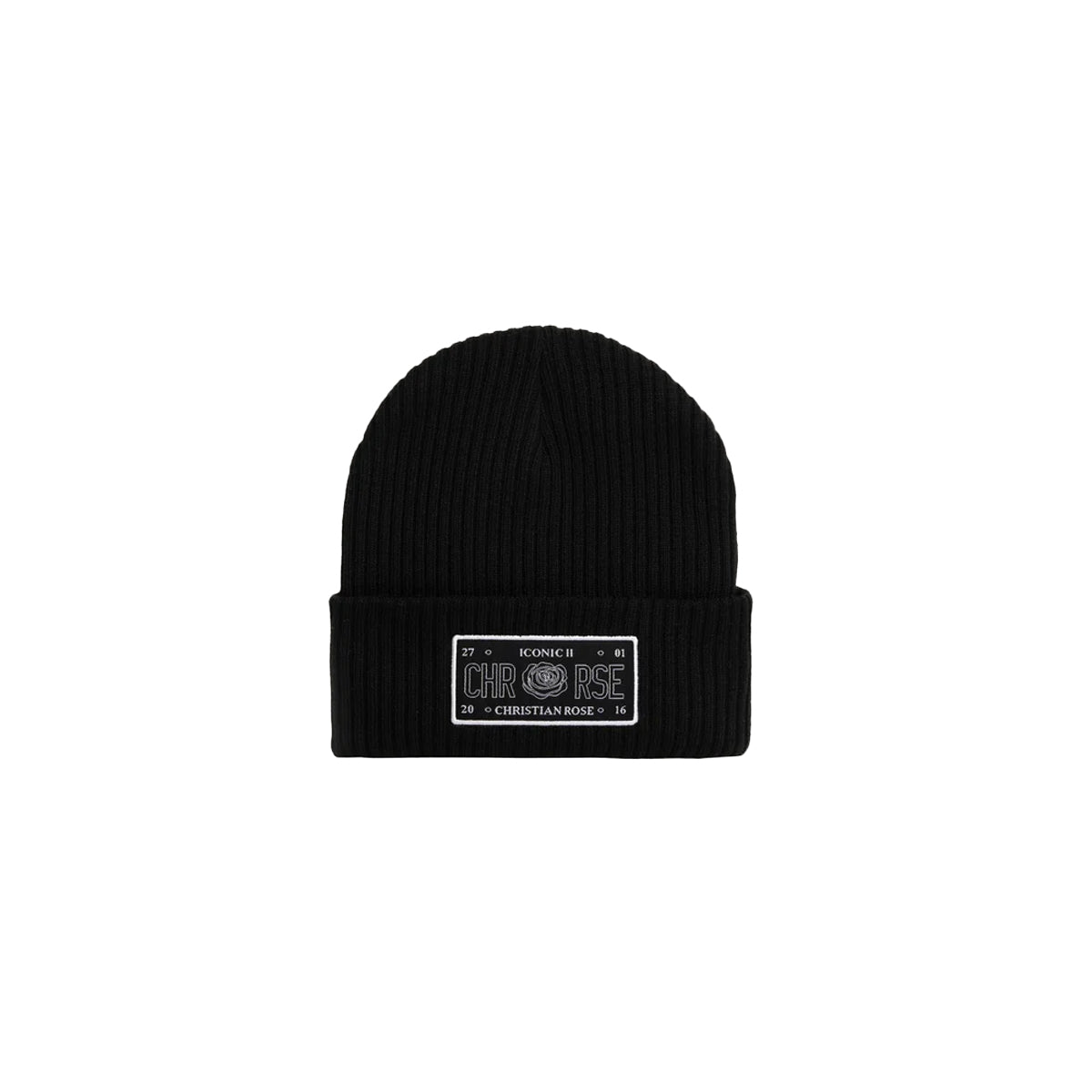 CHRISTIAN ROSE ICONIC 11 BEANIE - BLACK/WHITE