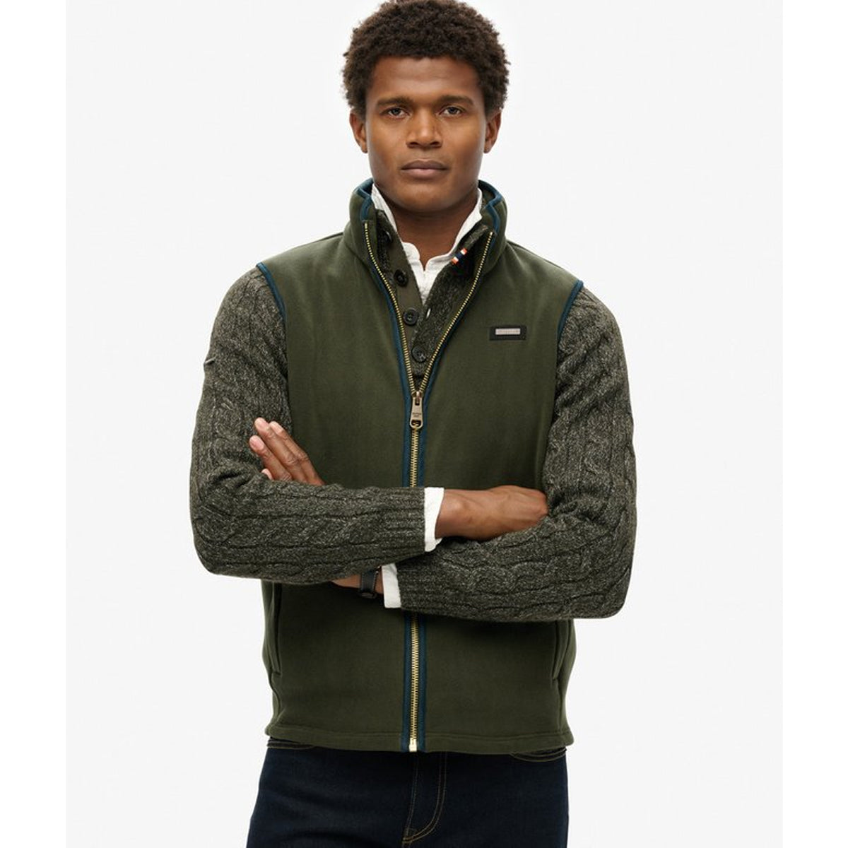 ESTATE FLEECE GILET OLIVE GREEN 1KM