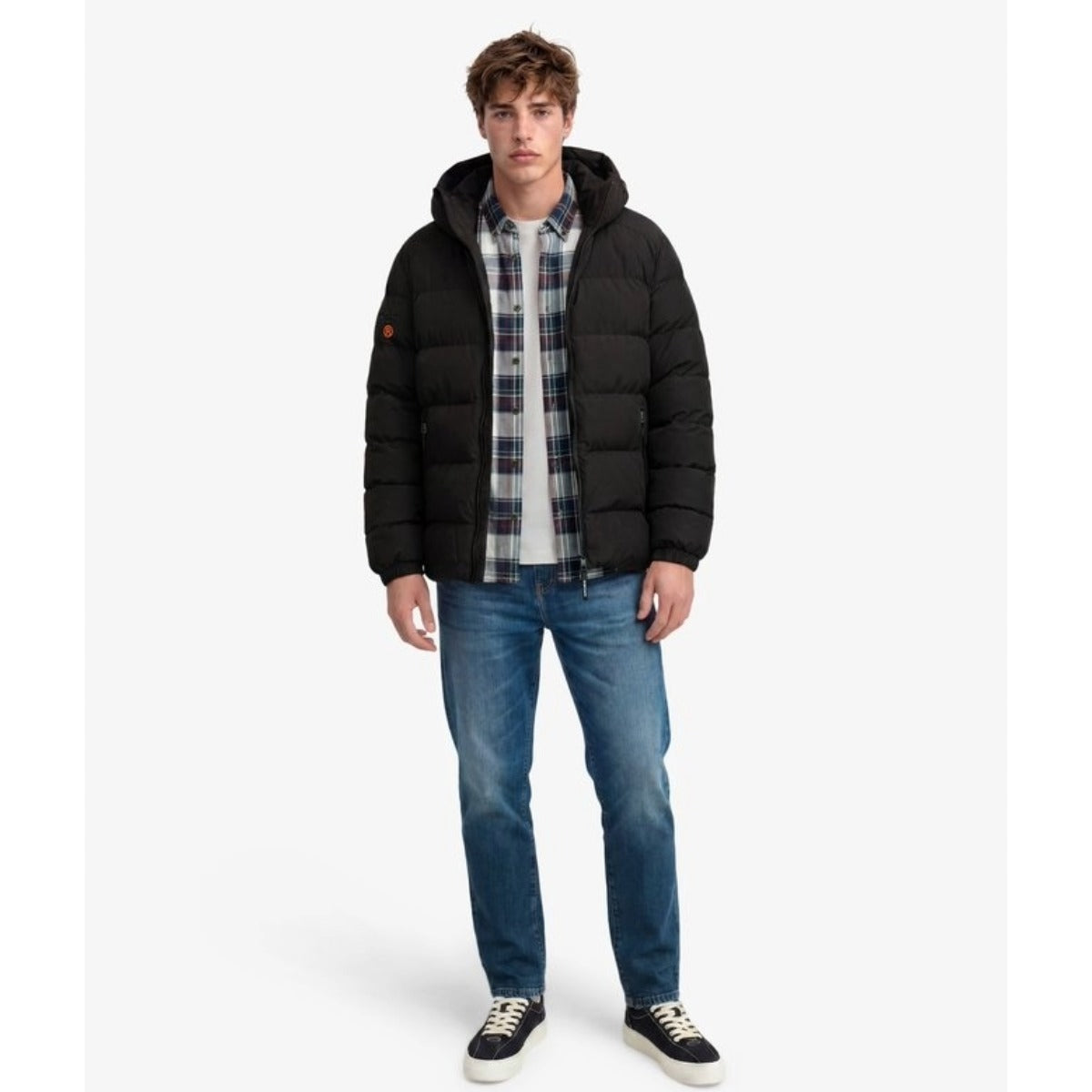 SUPERDRY HOODED SPORTS PUFFER JACKET BLACK 16A