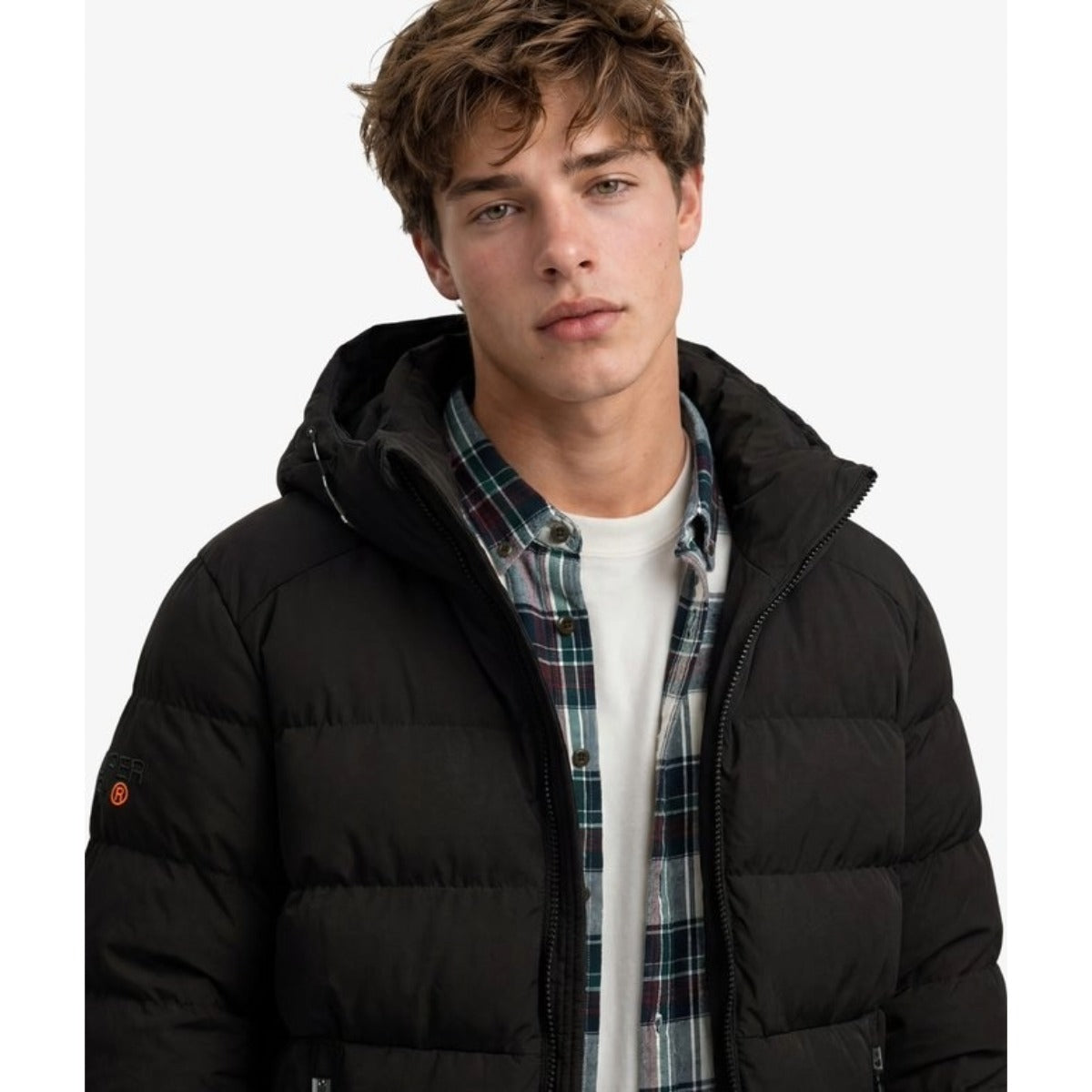 SUPERDRY HOODED SPORTS PUFFER JACKET BLACK 16A