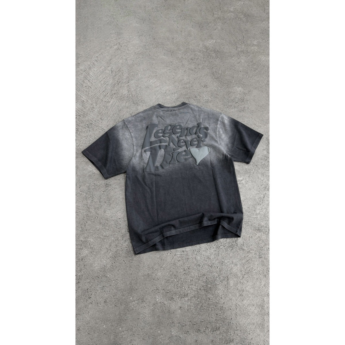 LEGENDE PARIS LND GRADIENT T-SHIRT WASHED CHARCOAL