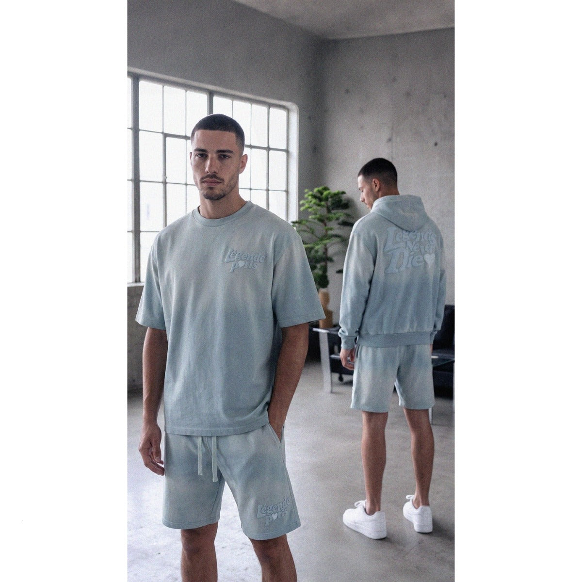 LEGENDE PARIS LND GRADIENT SHORTS WASHED SKY BLUE