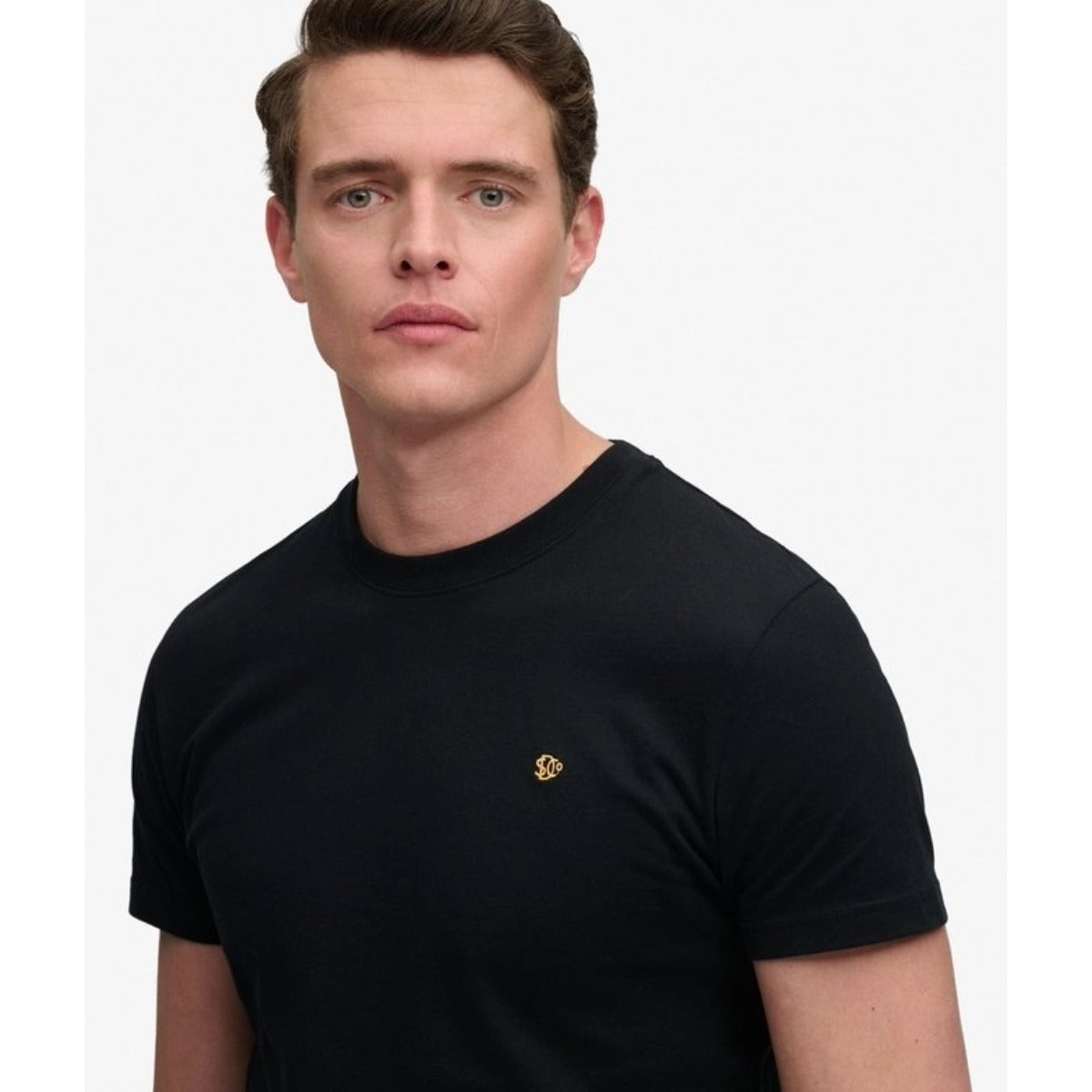 SUPERDRY ESSENTIAL SDCO LOGO EMB T-SHIRT BLACK/GOLD 18A