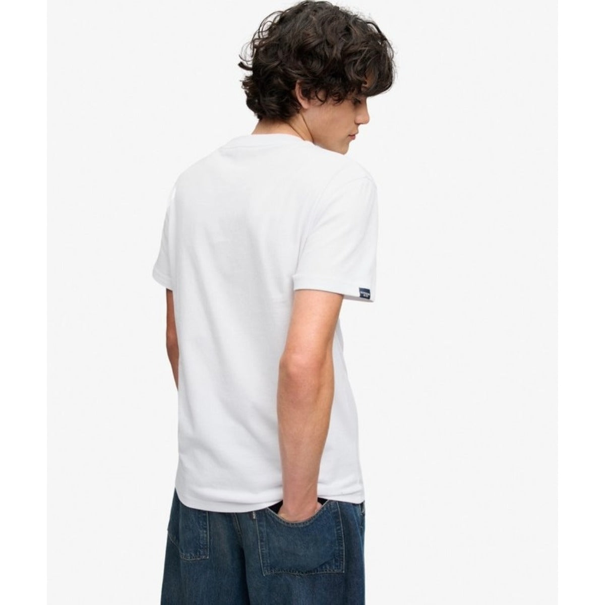 SUPERDRY ESSENTIAL SDCO LOGO EMB T-SHIRT OPTIC WHITE/COLD GREY O3X