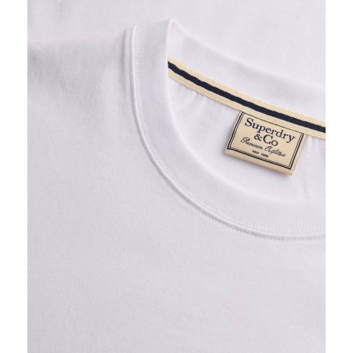 SUPERDRY ESSENTIAL SDCO LOGO EMB T-SHIRT OPTIC WHITE/COLD GREY O3X