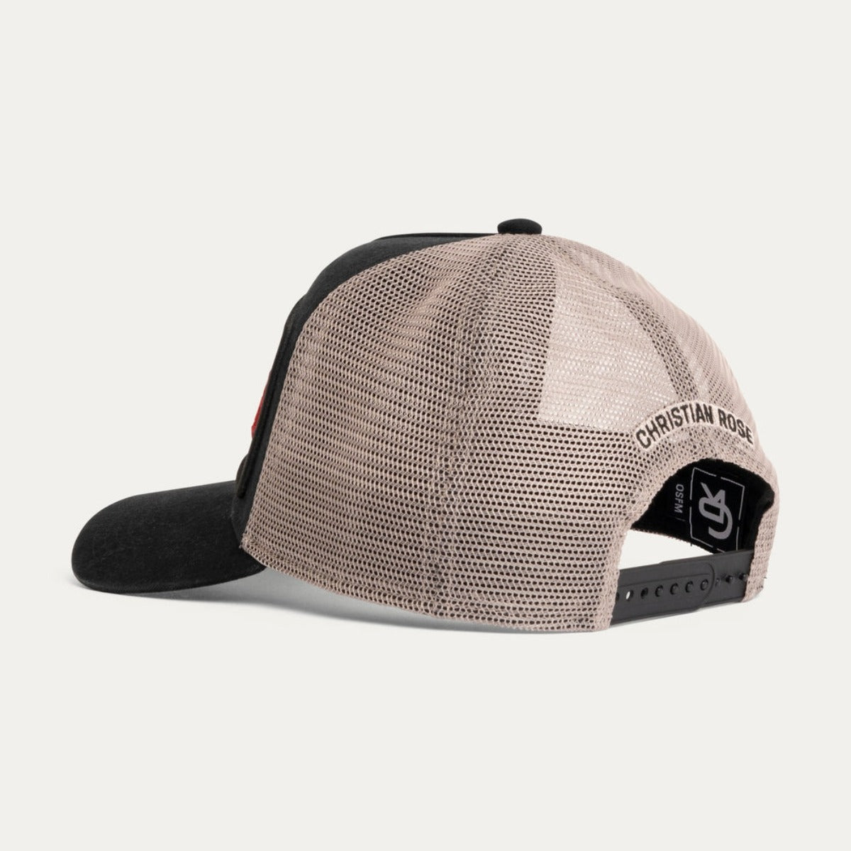 CHRISTIAN ROSE WASHED ICONIC II PLATE BLACK/CREAM/RED