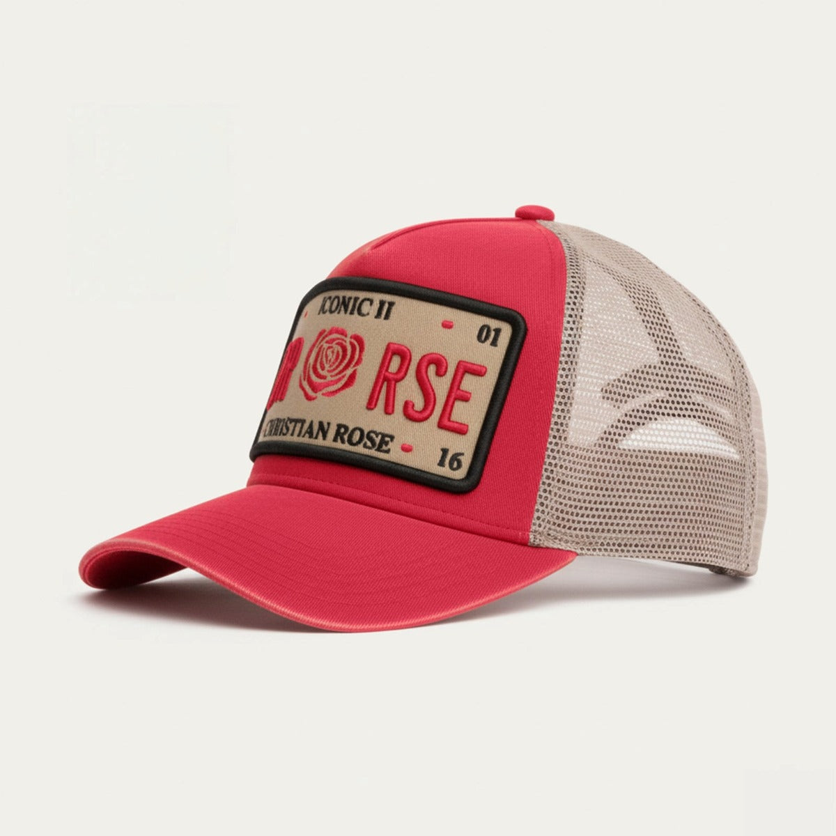 CHRISTIAN ROSE WASHED ICONIC II PLATE RED/CREAM/RED