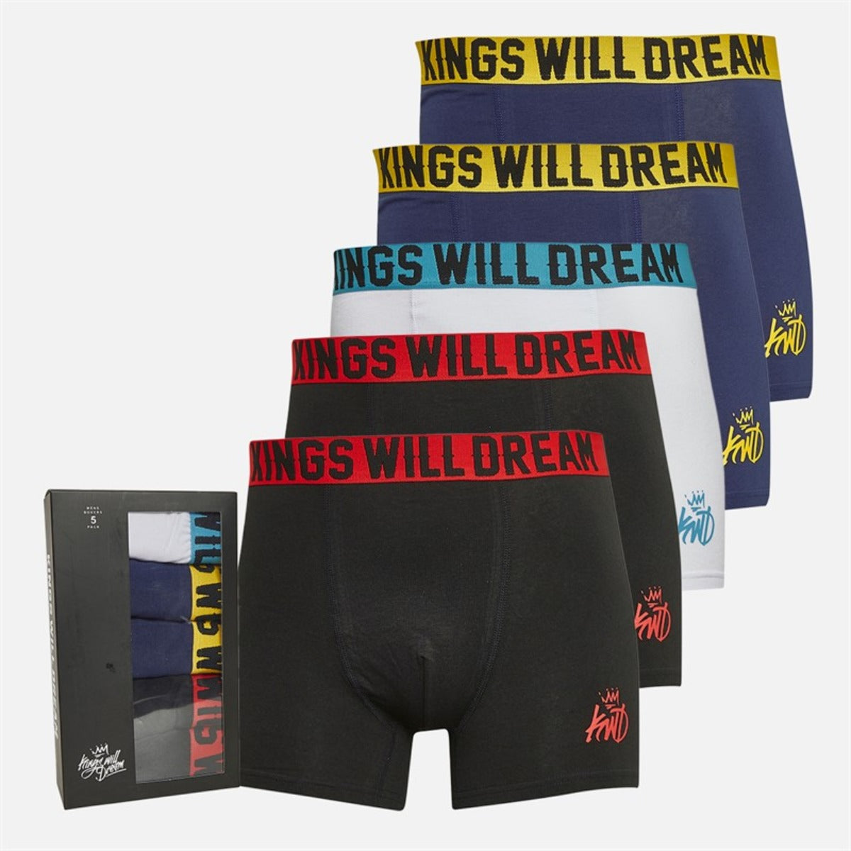 KINGS WILL DREAM KINGCORE 5 PACK BOXERS BLACK/NAVY/WHITE