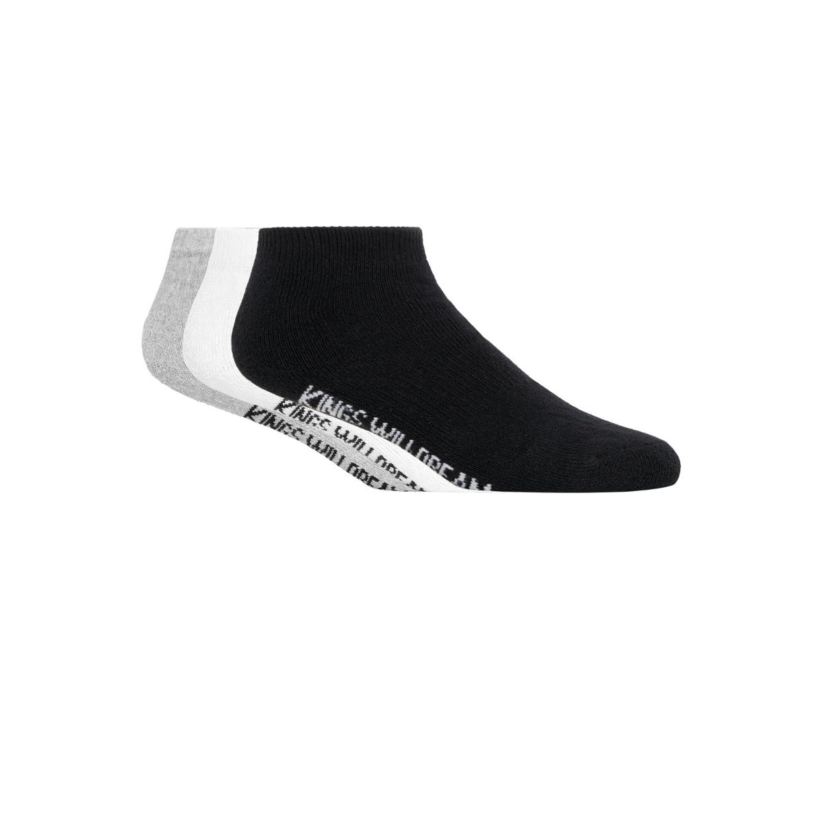 KINGS WILL DREAM SIMPLENE 3 PACK ANKLE SOCKS BLACK/GREY/WHITE